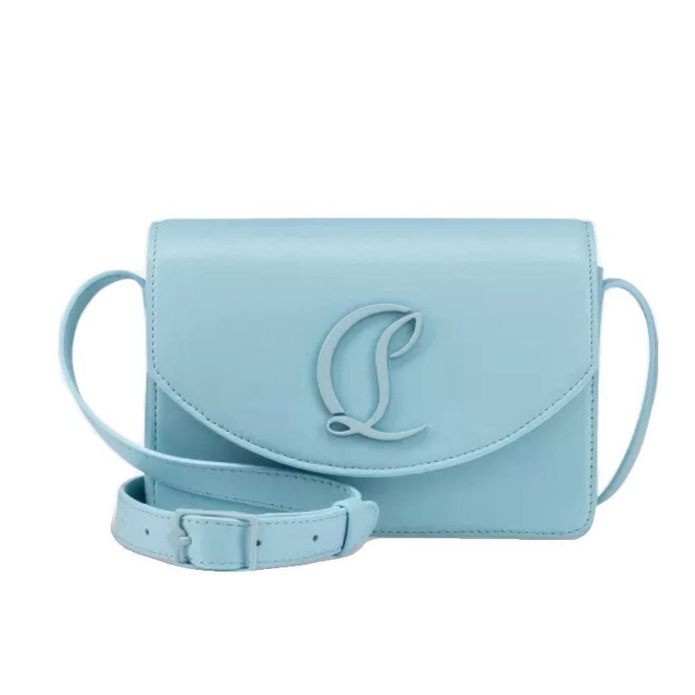 Christian Louboutin Loubi54 Small Leather Crossbody Bag Mint / Light Blue Color - Picture 15 of 15